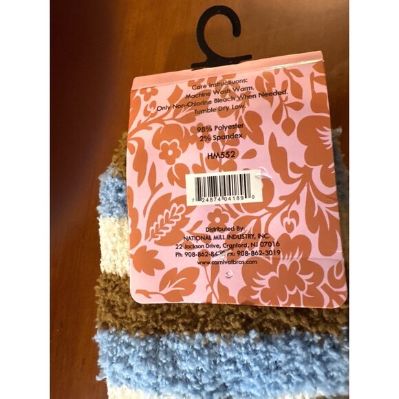 Womens Carnival Super Soft Slipper Socks 1 Size Striped Warm HM552 I pair NWT - Picture 3 of 7